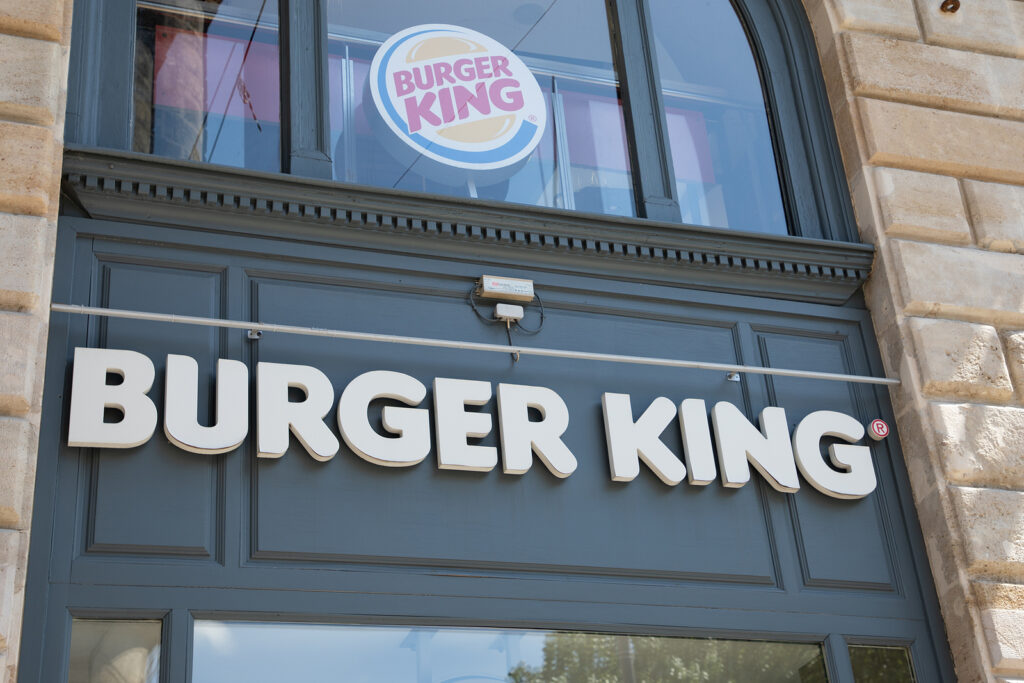 burger king sign on building
