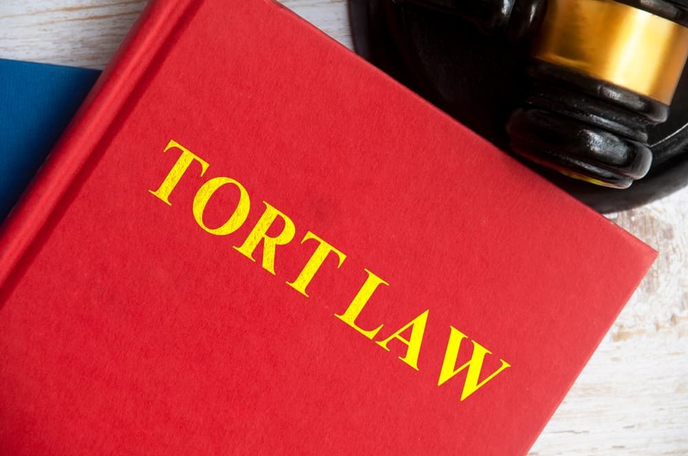 tort law book next to gavel